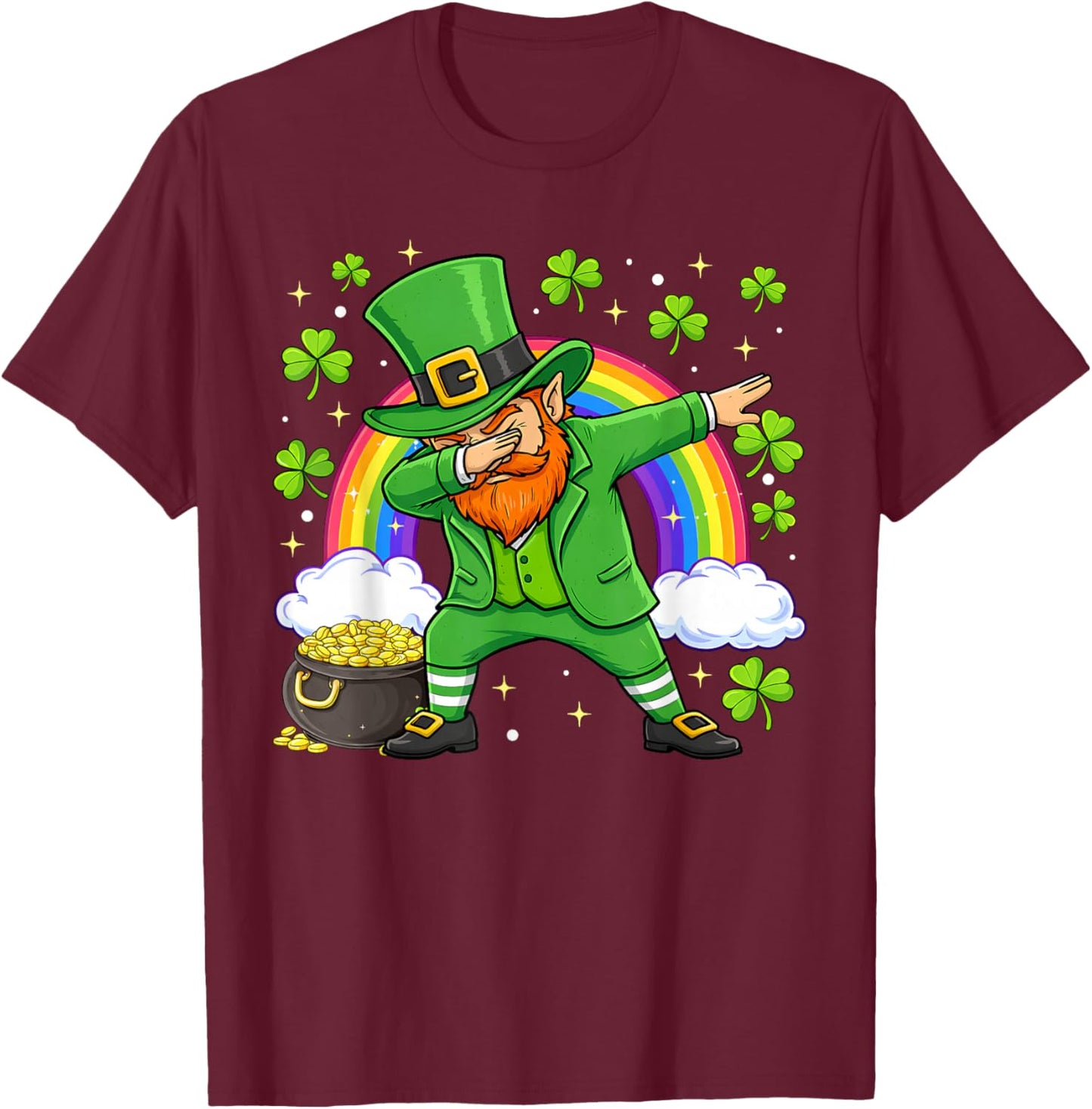 Dab Leprechaun Irish St Patricks Day Green Boys Toddler Kids T-Shirt - T-Shirt | Maroon