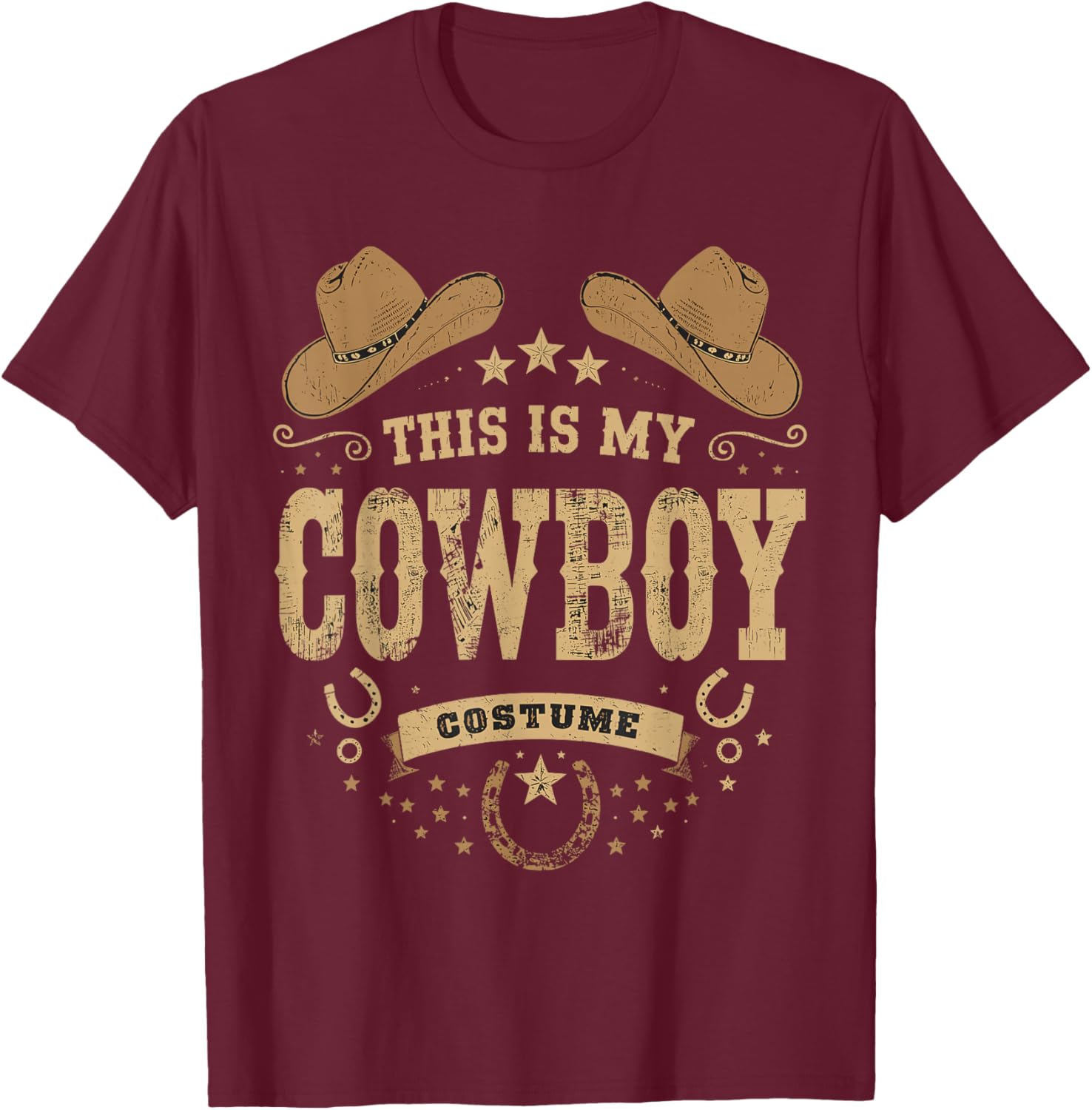 This is My Cowboy Cowgirl Costume Western Country Rodeo T-Shirt - T-Shirt | Maroon