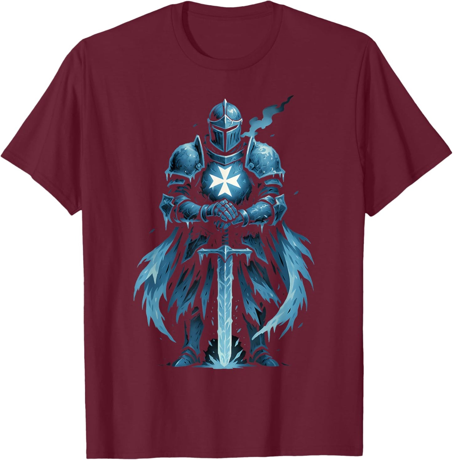 Hospitaller Knight Gamers- Crusader Templar Medieval T-Shirt - T-Shirt | Maroon