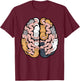 Funny Cat Brain Graphic Neuroscience Neurologist T-Shirt - T-Shirt | Maroon