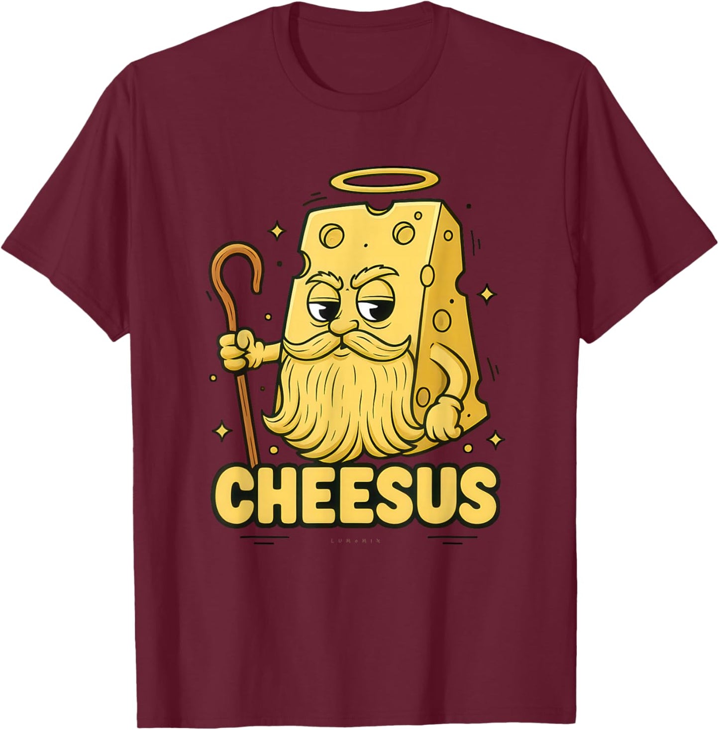 Funny Christian Shirts Crazy Cheesus Religious Gifts Cheese T-Shirt - T-Shirt | Maroon