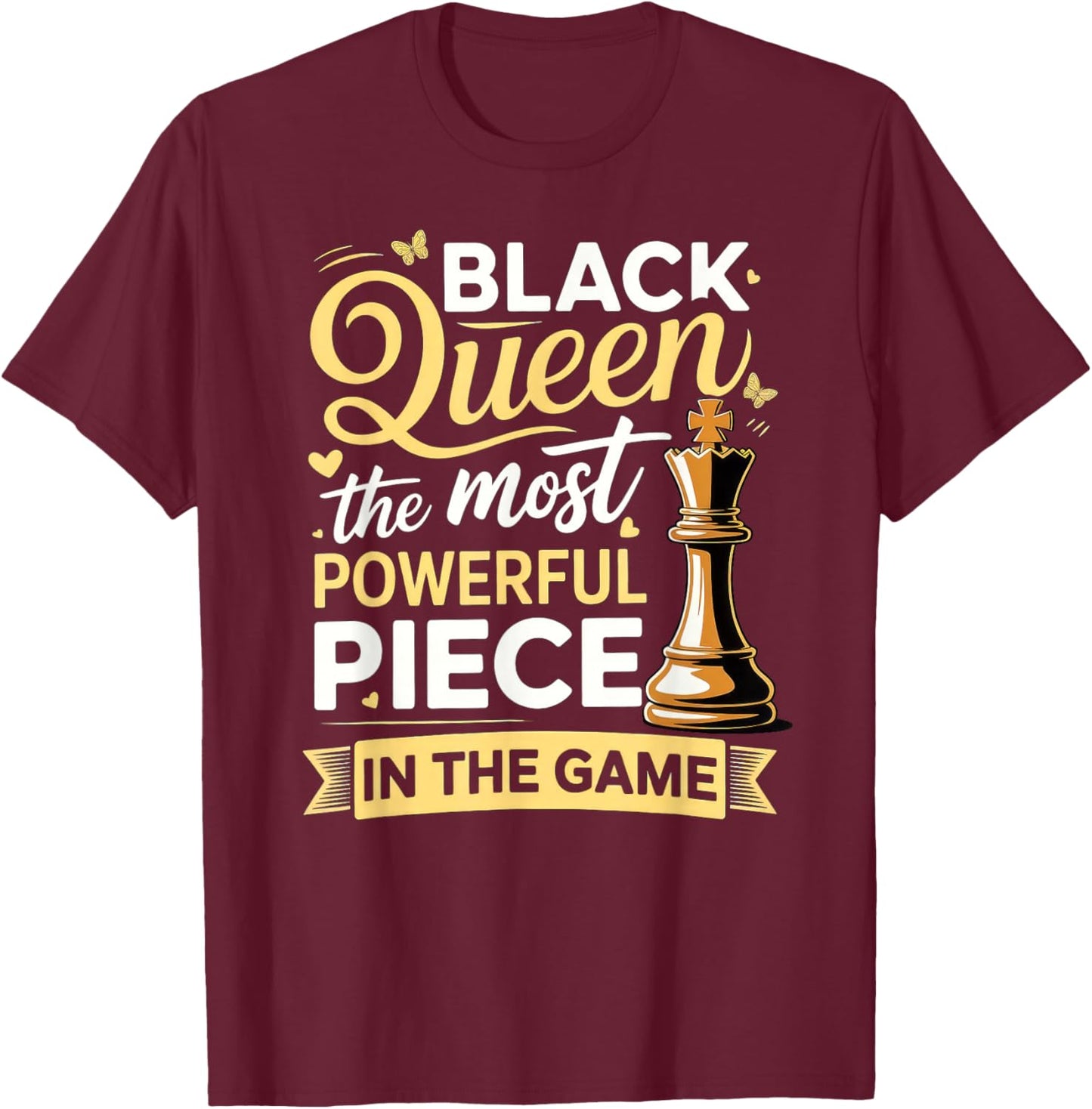 Black Queen Chess Black History Shirts T-Shirt - T-Shirt | Maroon
