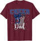 Cheer Dad Papa Bow Sport Basketball Game Cheerleading Blue T-Shirt - T-Shirt | Maroon