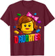 Family Daughter Master Builder Building Brick Blocks Kids T-Shirt - T-Shirt | Maroon