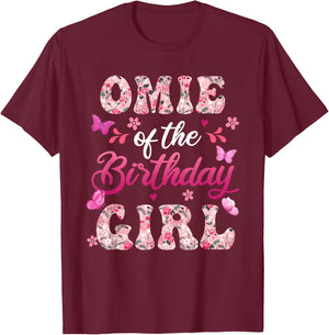 Omie of The Birthday Girl Butterfly Family Matching T-Shirt - T-Shirt | Maroon