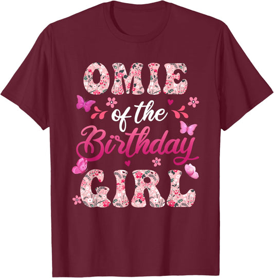 Omie of The Birthday Girl Butterfly Family Matching T-Shirt - T-Shirt | Maroon