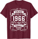 Vintage 1966 60yr 60th Birthday Gifts 60 Years Old T-Shirt - T-Shirt | Maroon