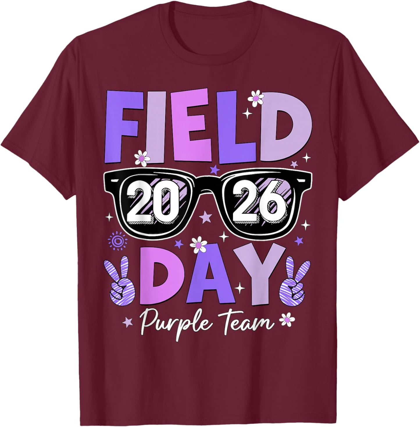 Field Day 2026 Purple Team Color Game Competition Boys Girls T-Shirt - T-Shirt | Maroon