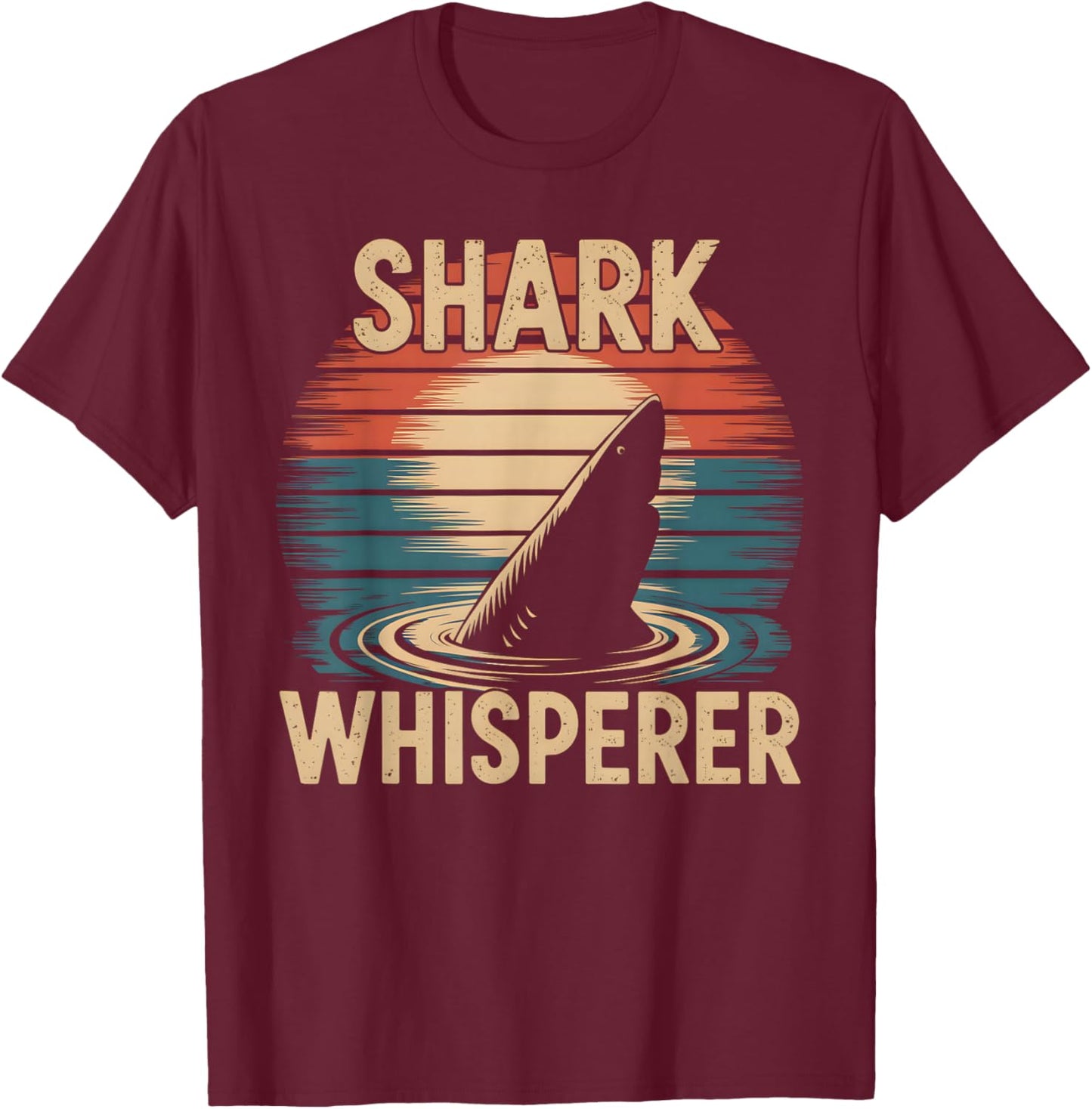 Shark Whisperer Retro Vintage Shark Lover T-Shirt - T-Shirt | Maroon