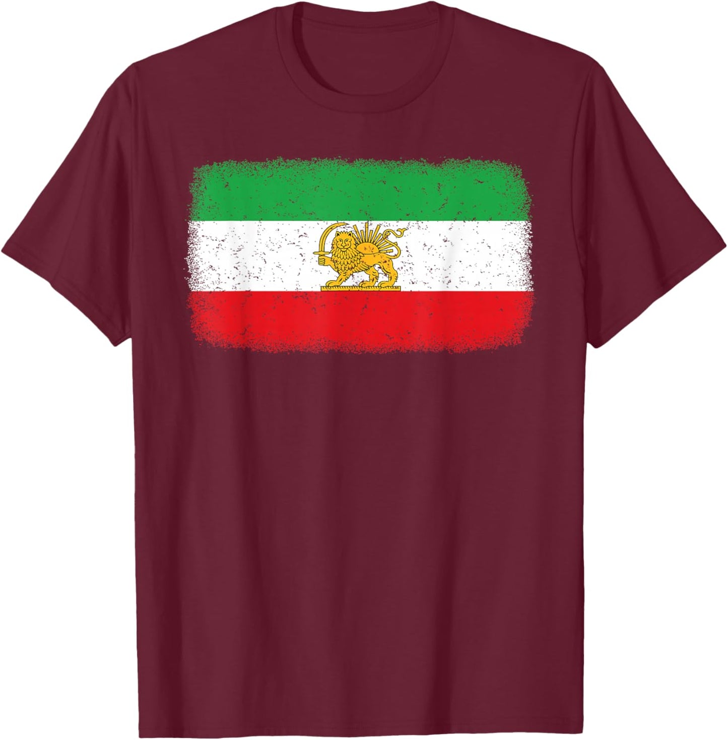 Iran Flag Lion Persian Men Women Kids T-Shirt - T-Shirt | Maroon