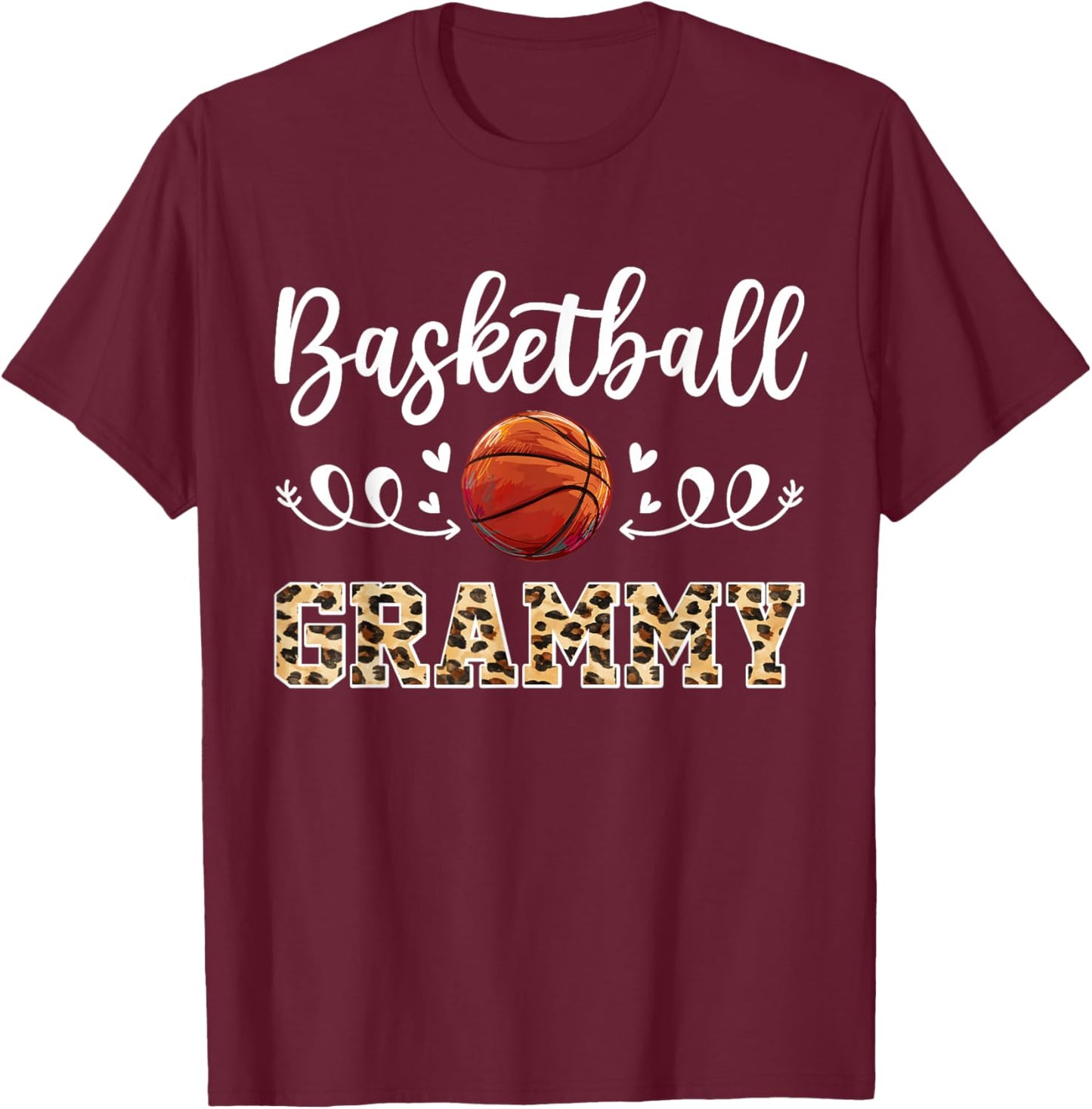 Basketball Grammy Funny Basketball Player Grammy Leopard T-Shirt - T-Shirt | Maroon