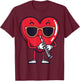 Clarinet Heart Player Clarinetist Valentine's Day Sunglasses T-Shirt - T-Shirt | Maroon