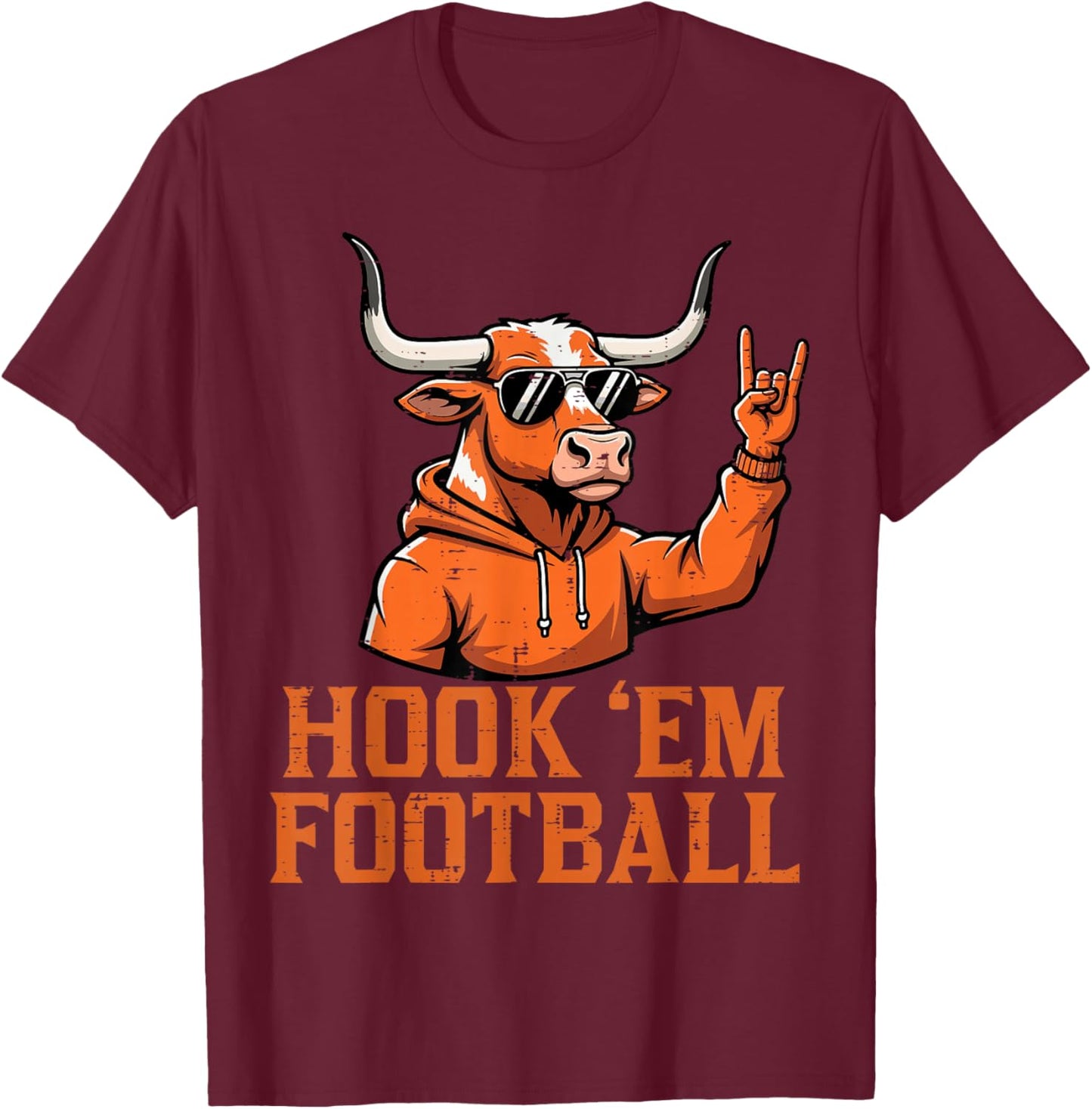 Bull Cow Sunglasses Girls Boys Youth Teen Kids Men Women T-Shirt - T-Shirt | Maroon