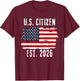New US Citizen Est 2026 American Immigrant Citizenship T-Shirt - T-Shirt | Maroon