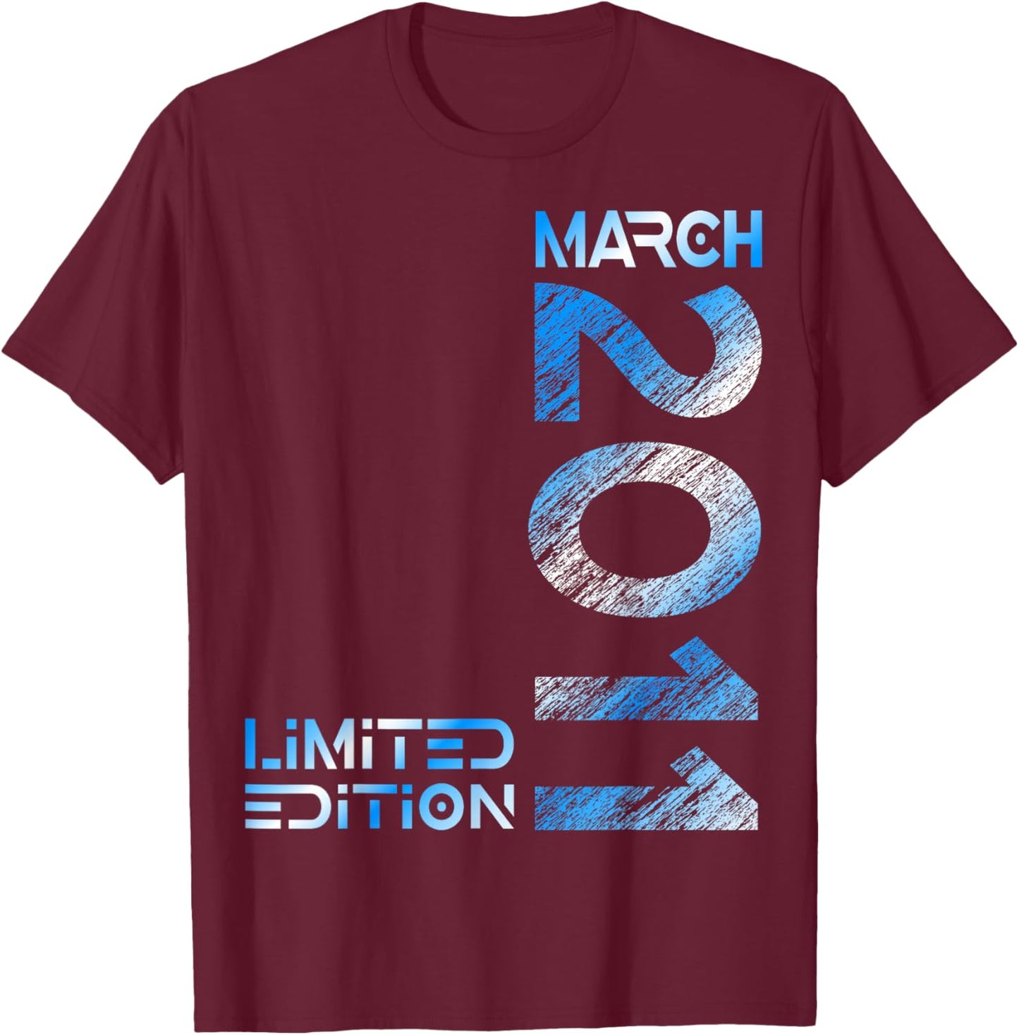 Limited Edition March 2011 Vintage 15. Birthday T-Shirt - T-Shirt | Maroon
