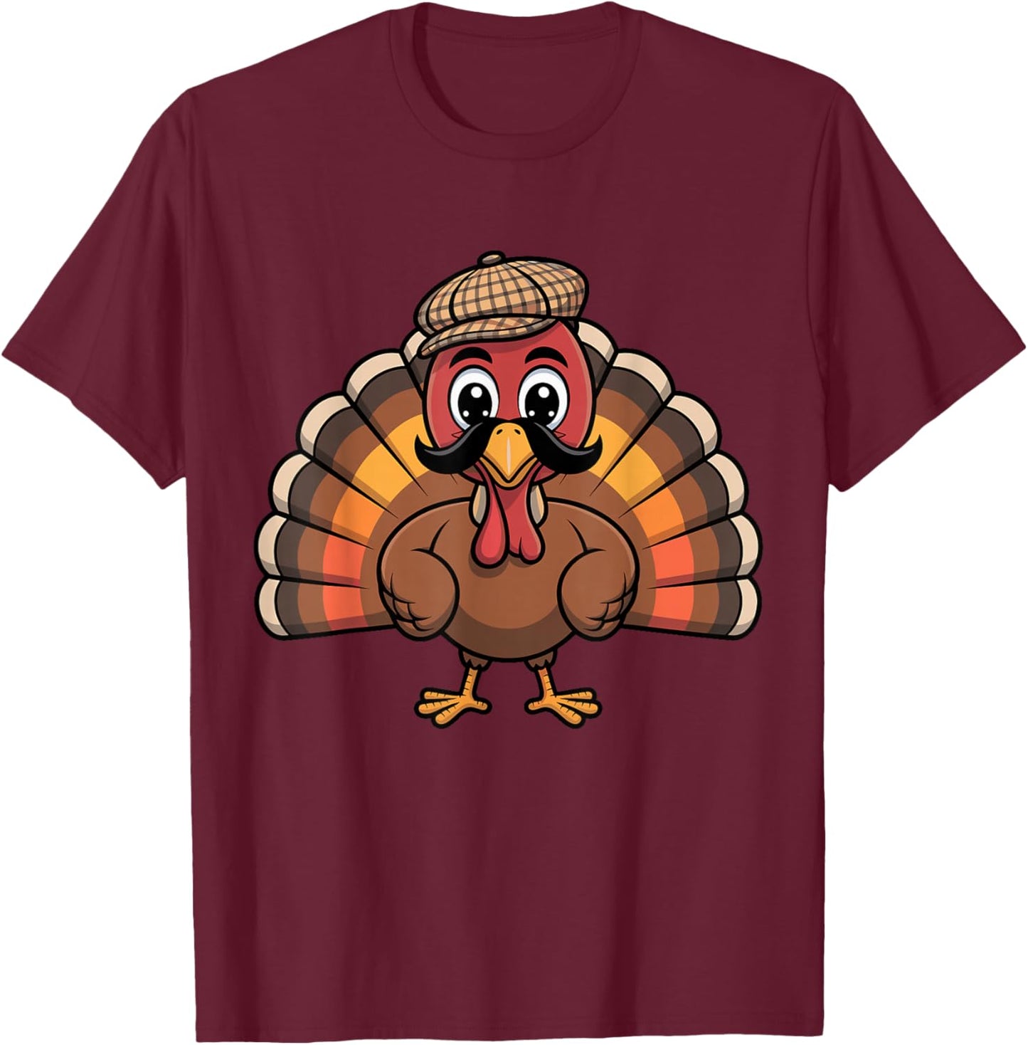 Funny Thanksgiving Papa Turkey Family Matching Men T-Shirt - T-Shirt | Maroon