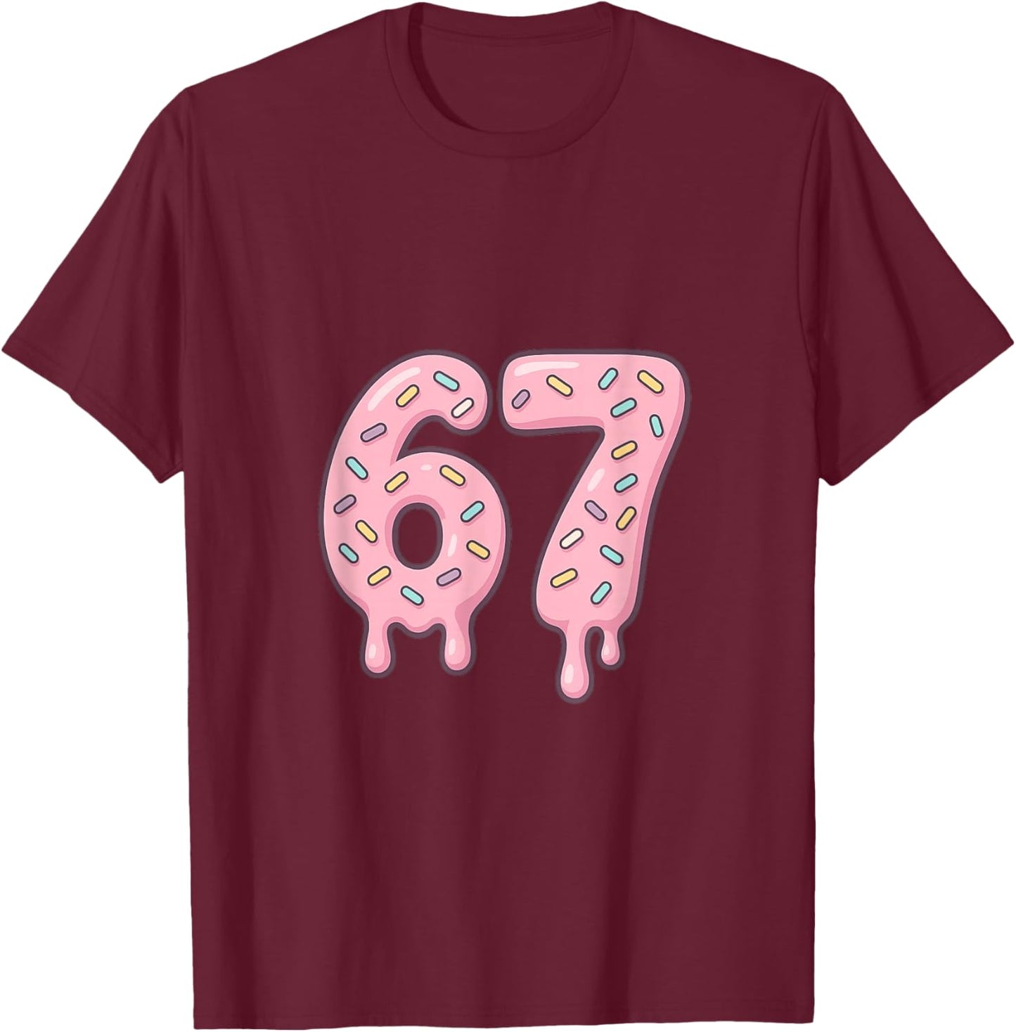 67 Alpha Slang Internet Meme Aura Energy T-Shirt - T-Shirt | Maroon