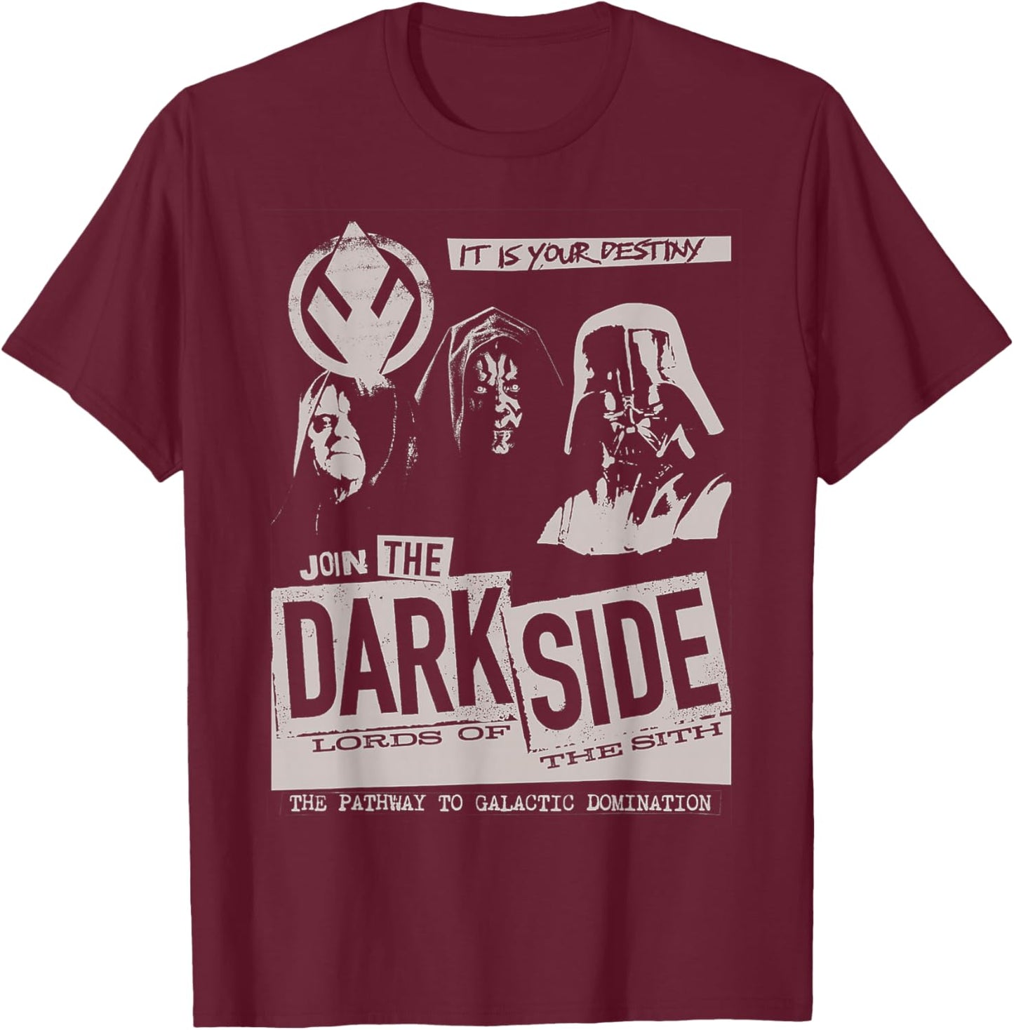 Star Wars Revenge of The Sith Dark Side Lords T-Shirt - T-Shirt | Maroon