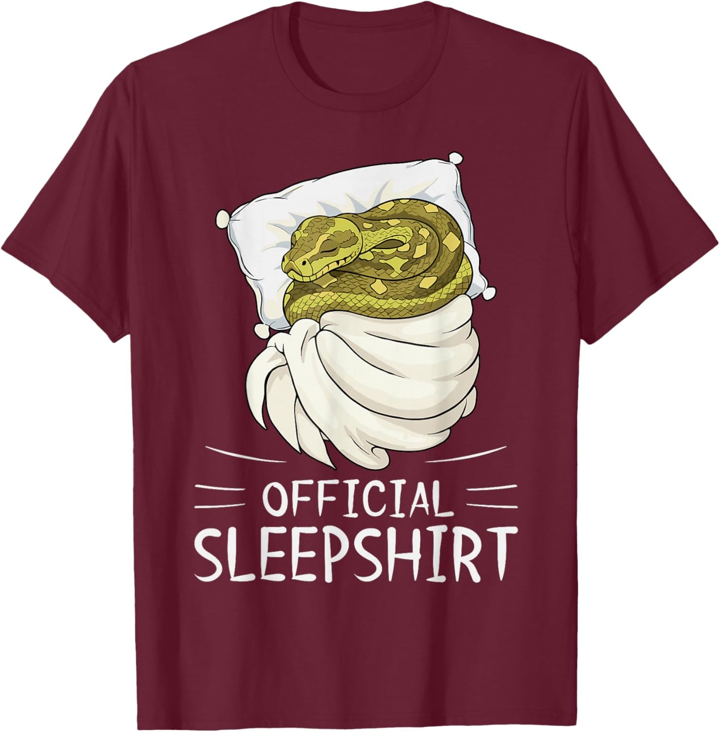 Snake Animal Official Sleepshirt Pajamas Nightgown T-Shirt - T-Shirt | Maroon