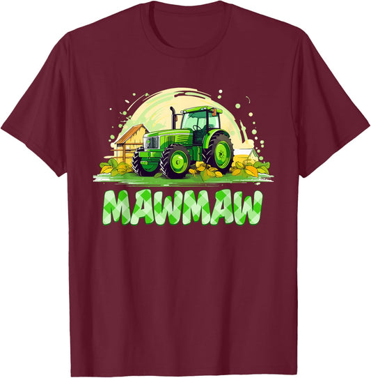 Mawmaw Family Tractors Farm Trucks T-Shirt - T-Shirt | Maroon