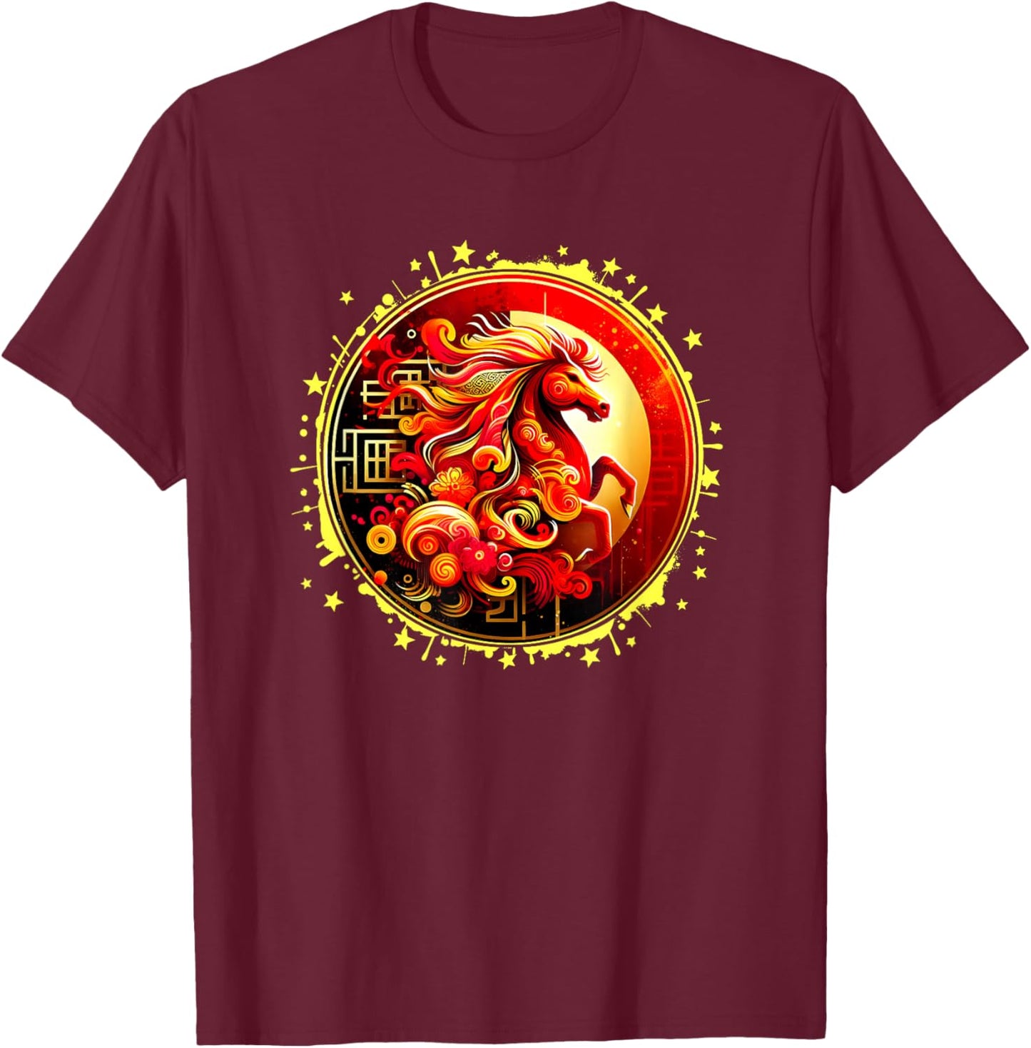Year of The Horse 2026 Lunar New Year Chinese New Year 2026 T-Shirt - T-Shirt | Maroon
