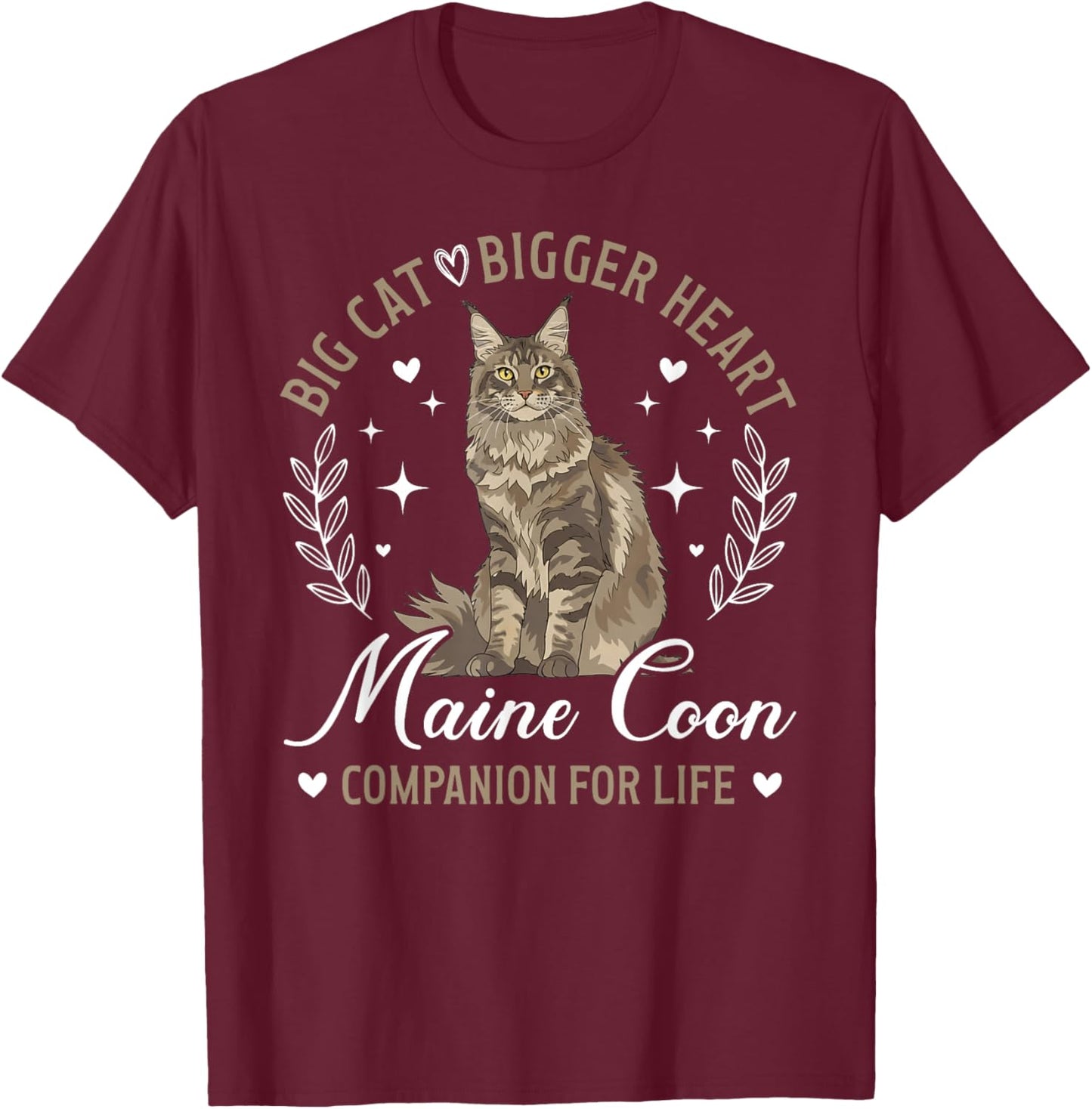 Maine Coon Companion Maine Coon Cat Owner Maine Coon Lover T-Shirt - T-Shirt | Maroon