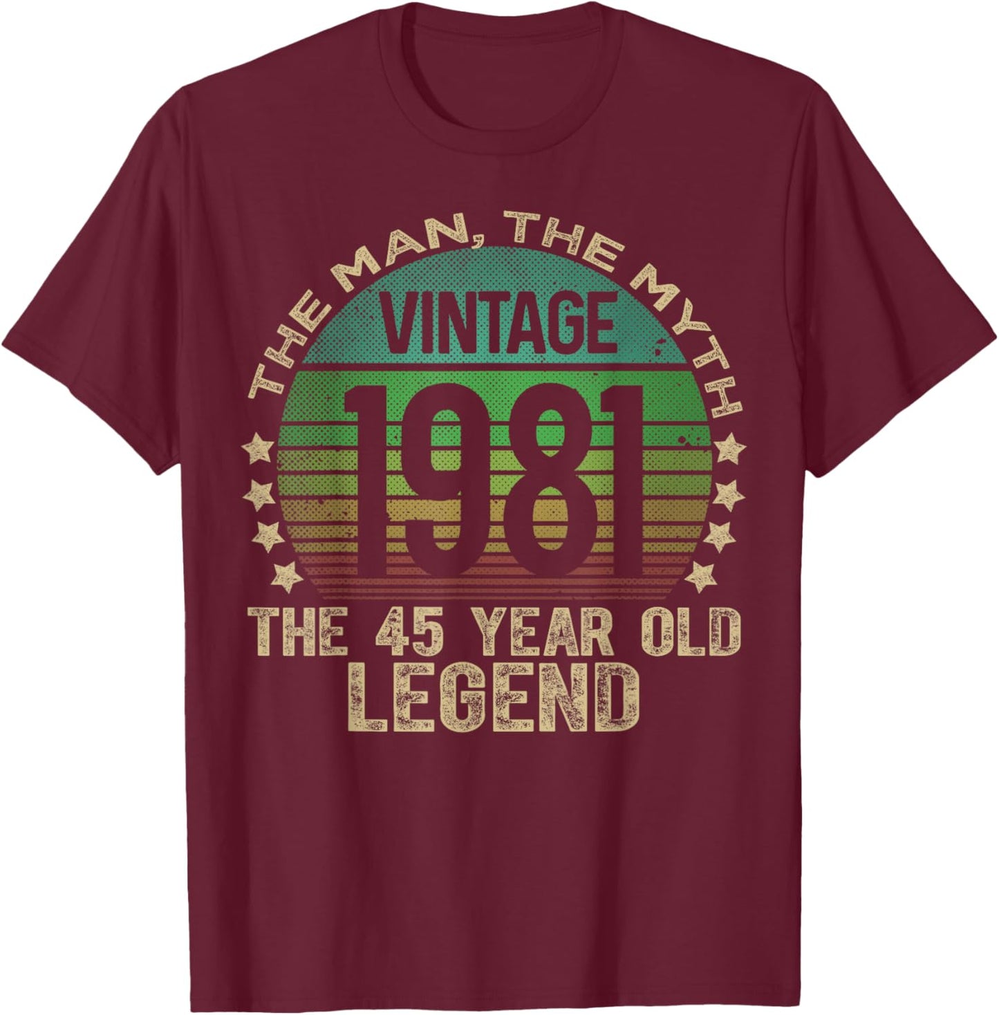 45 Year Old Gifts Vintage 1981 Limited Edition 45th Birthday T-Shirt - T-Shirt | Maroon