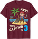 This Captain is 3 ARR Pirate 3rd Birthday Bday Boys Kids T-Shirt - T-Shirt | Maroon