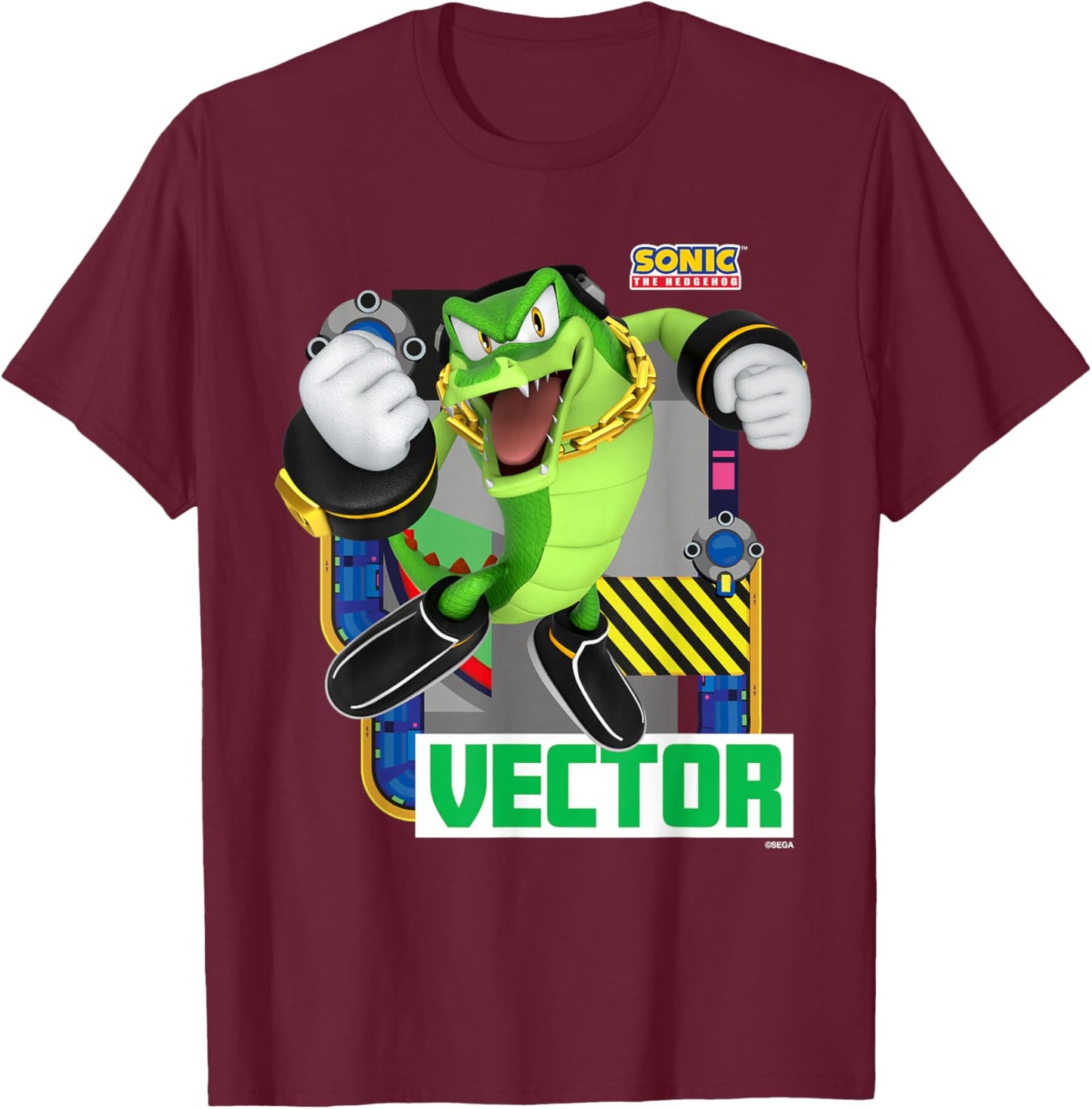 Sonic The Hedgehog - in The Zone - Vector T-Shirt - T-Shirt | Maroon
