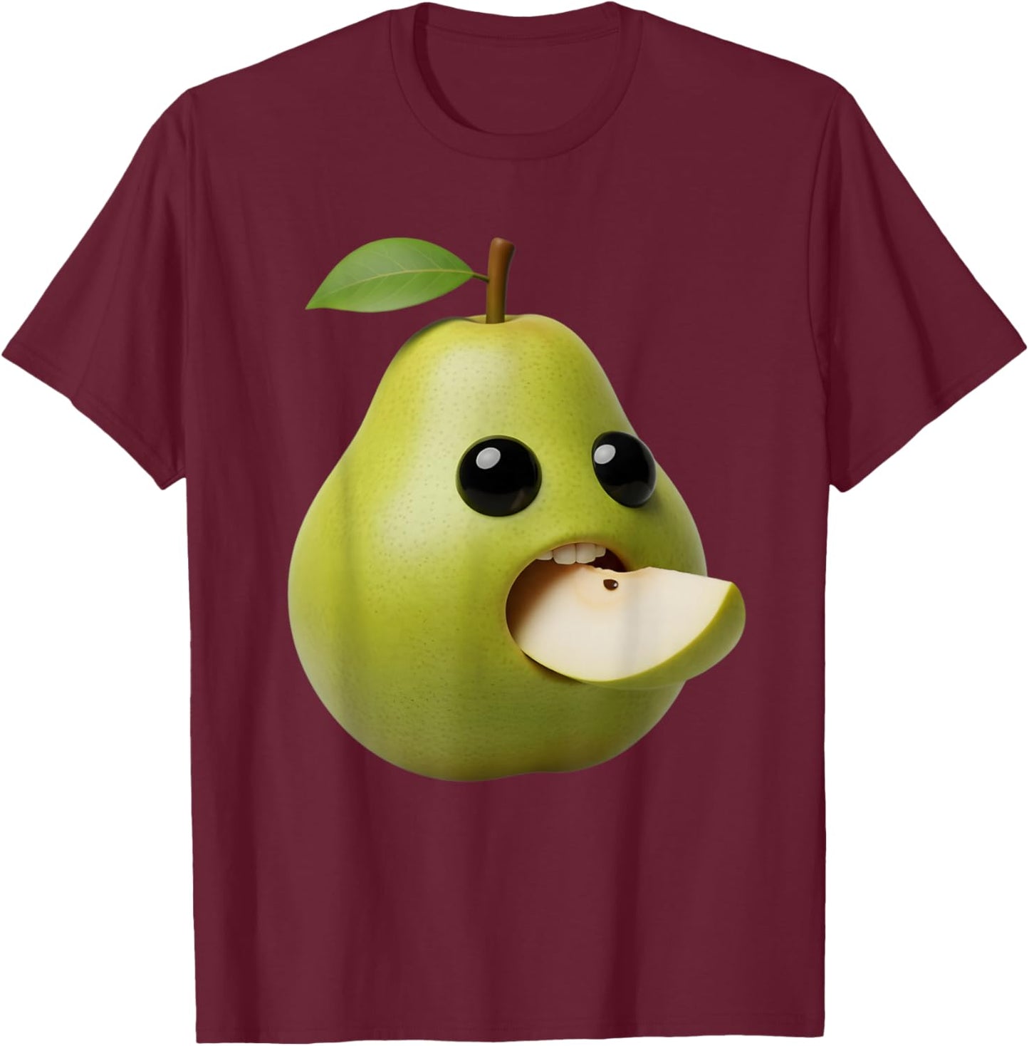 Niche Fruits Funny Pear Meme Brainrot Surreal T-Shirt - T-Shirt | Maroon