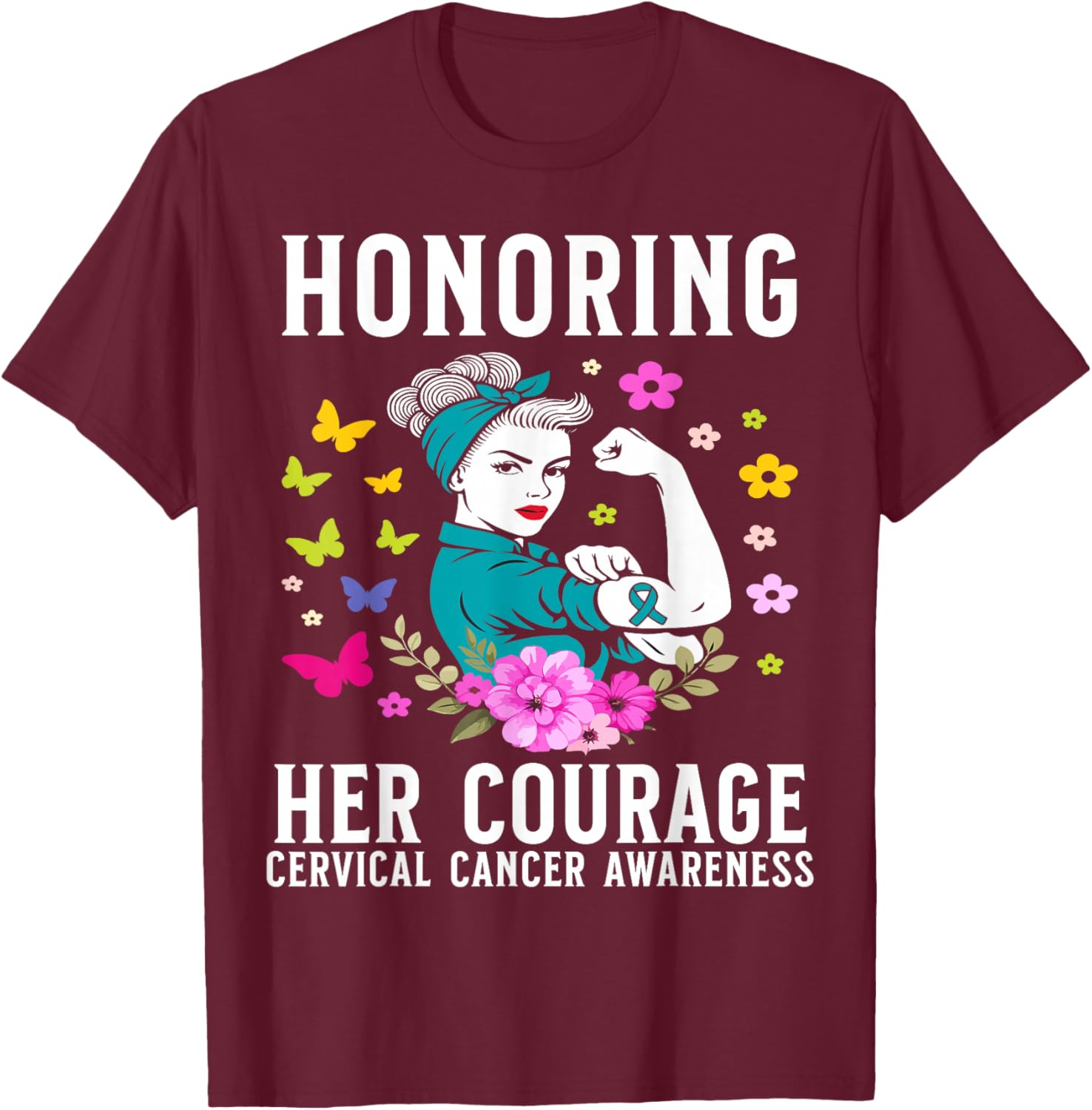 Cervical Cancer Awareness Products Cervical Cancer Lost T-Shirt - T-Shirt | Maroon