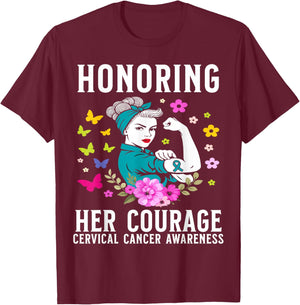 Cervical Cancer Awareness Products Cervical Cancer Lost T-Shirt - T-Shirt | Maroon