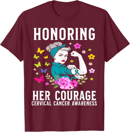 Cervical Cancer Awareness Products Cervical Cancer Lost T-Shirt - T-Shirt | Maroon