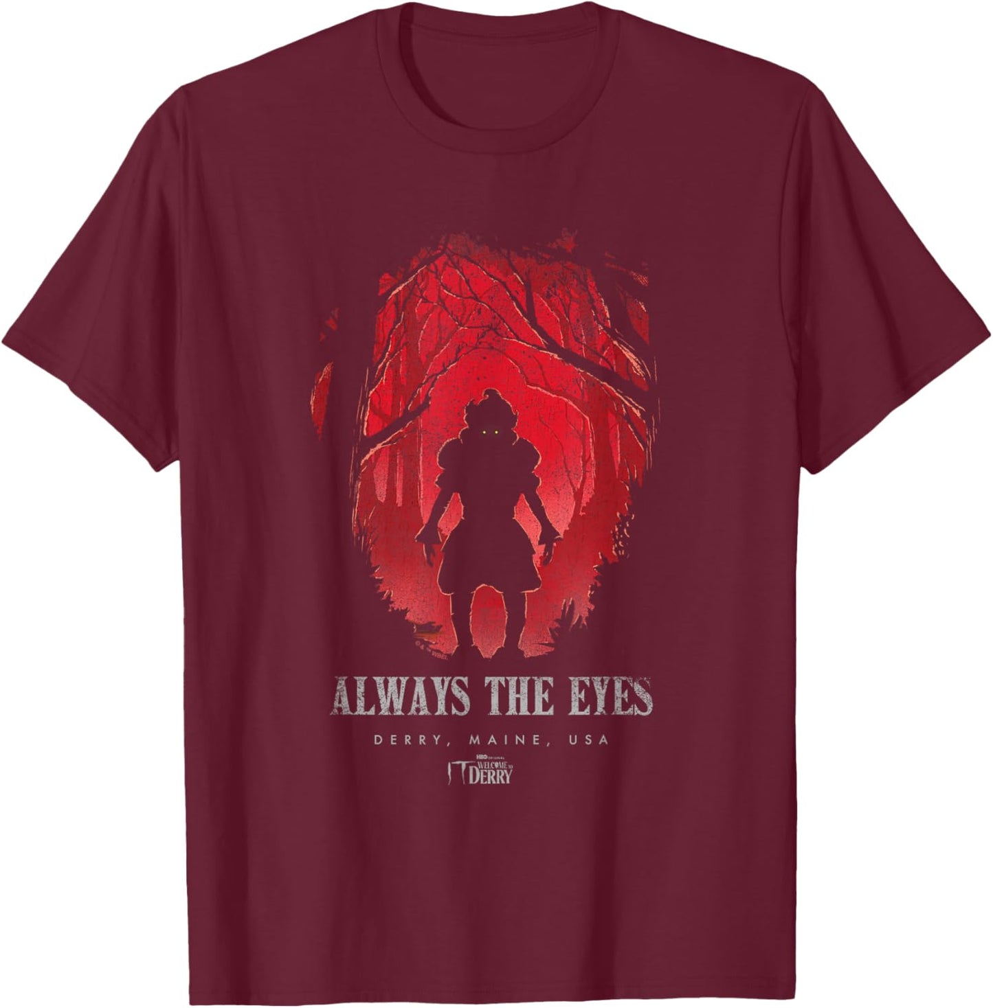 Welcome to Derry Always The Eyes T-Shirt - T-Shirt | Maroon