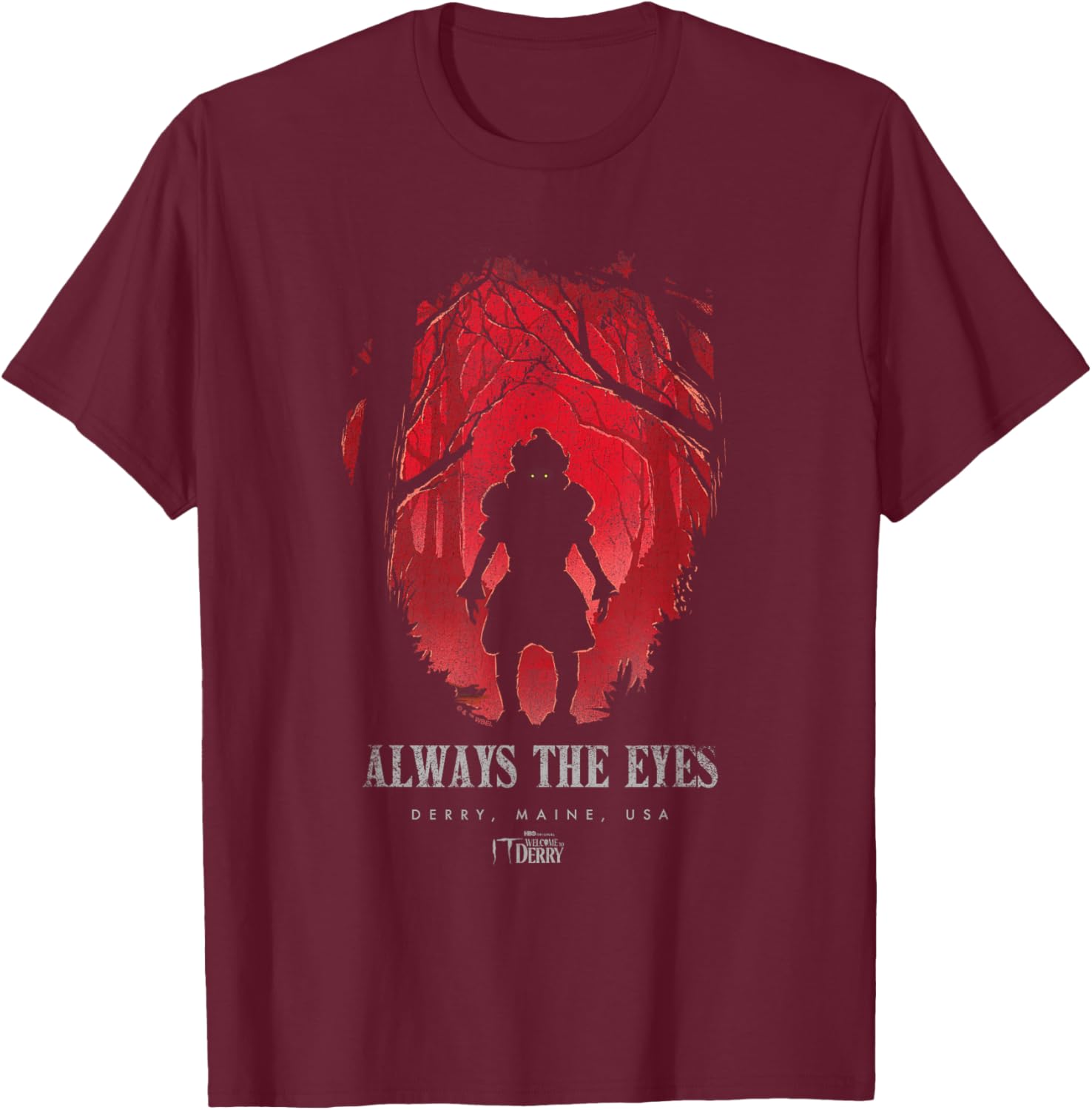 Welcome to Derry Always The Eyes T-Shirt - T-Shirt | Maroon