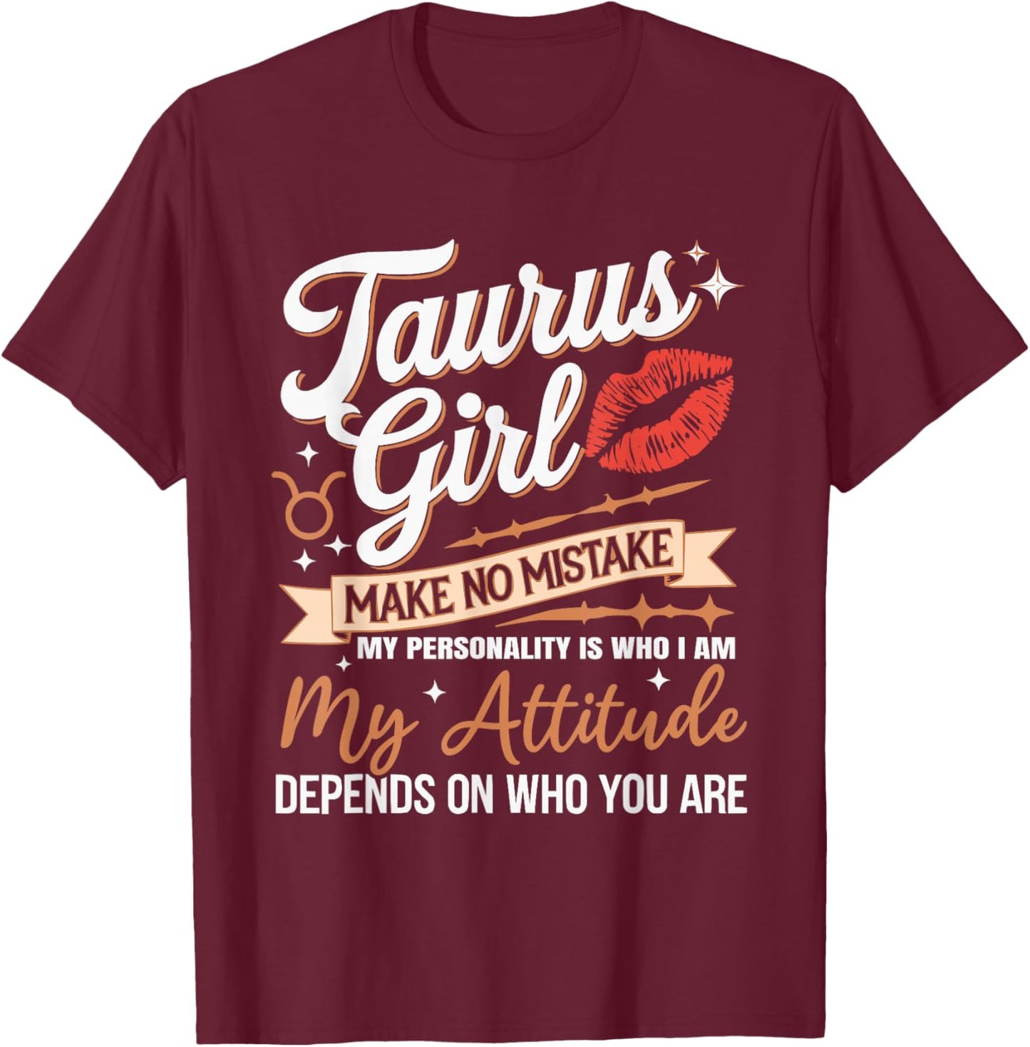 Zodiac Sign Taurus Sign Constellation Birthday Horoscope T-Shirt - T-Shirt | Maroon