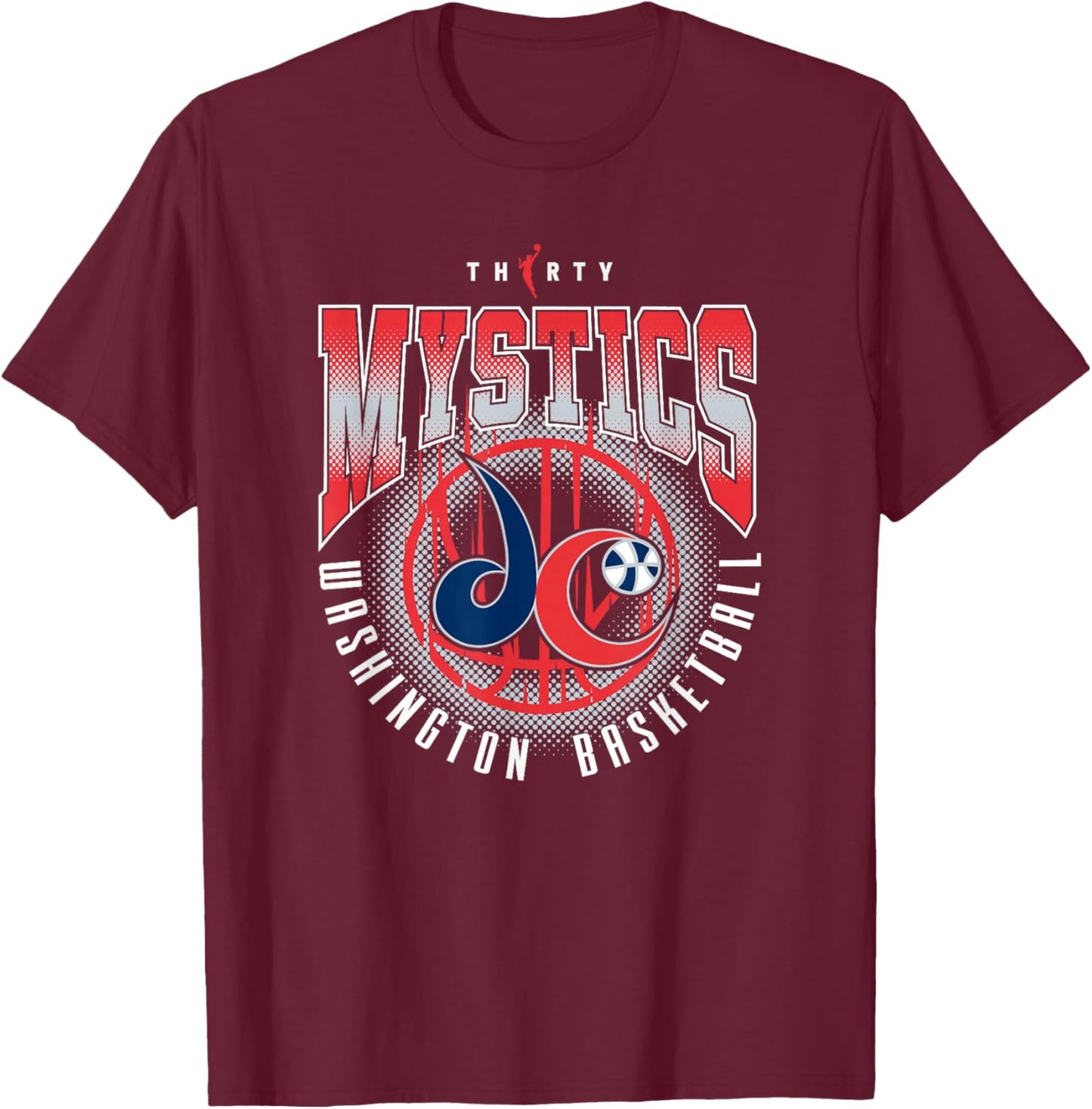 WNBA 30th Anniversary Triple Stack Washington Mystics T-Shirt - T-Shirt | Maroon