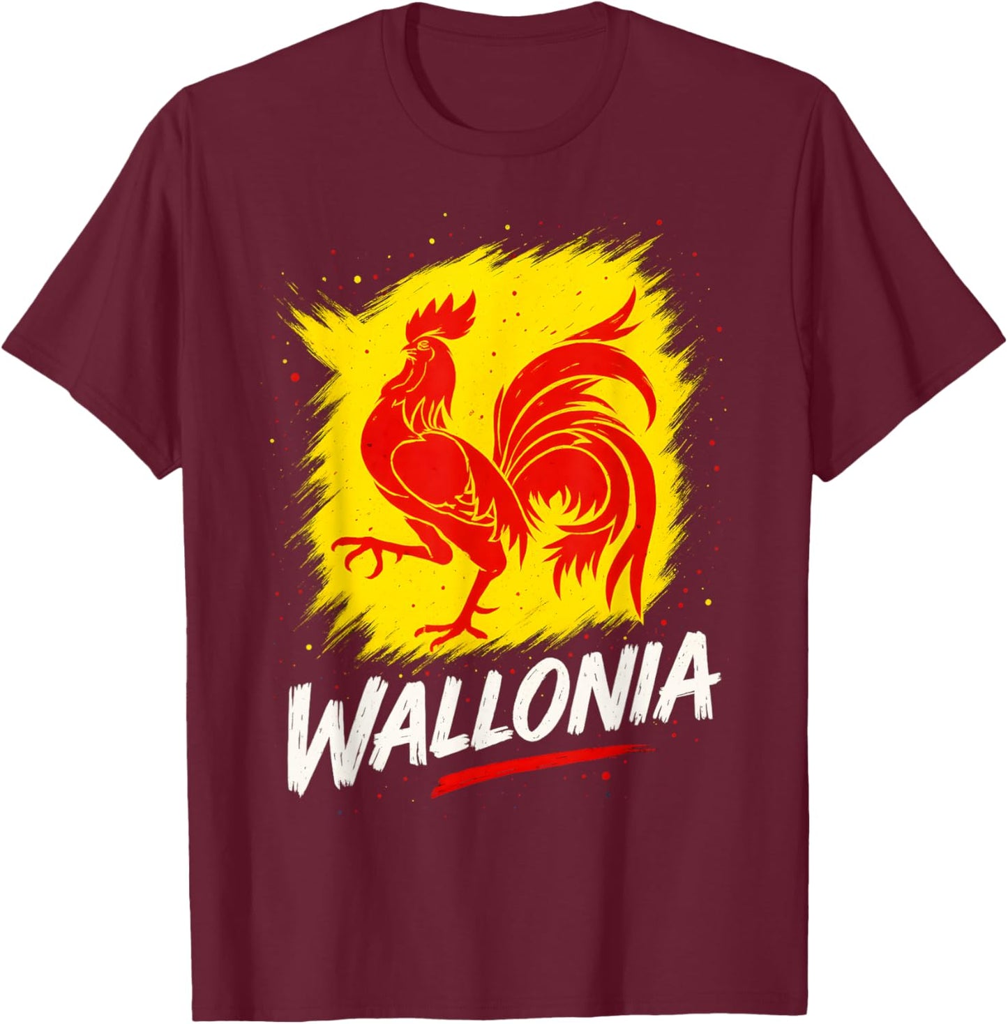 Wallonia Flag Walloon Pride T-Shirt - T-Shirt | Maroon