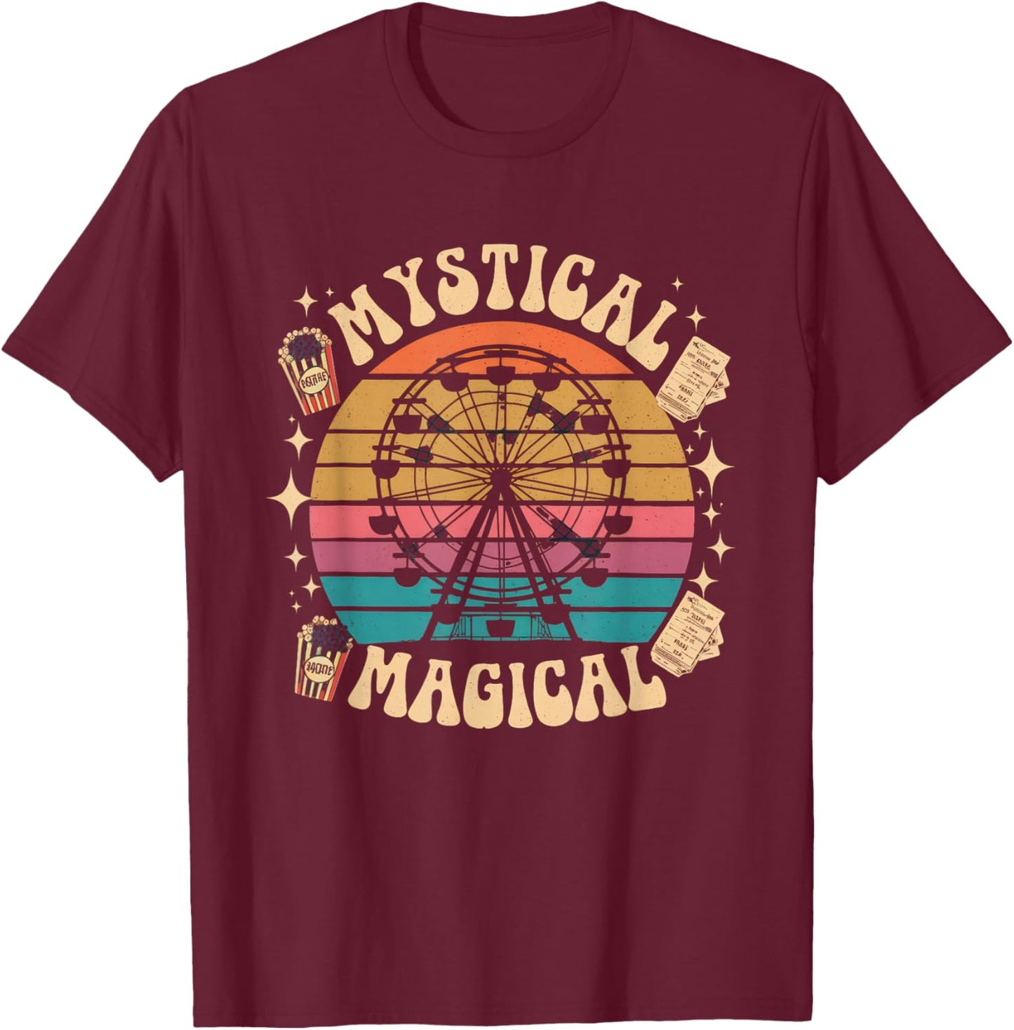 Mystical Magical Retro Aesthetic Space Gift Men Women T-Shirt - T-Shirt | Maroon
