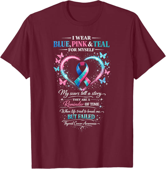 Thyroid Cancer Awareness T-Shirt - T-Shirt | Maroon