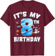 Kids 8 Year Old It's My 8th Birthday Boy Astronaut Space T-Shirt - T-Shirt | Maroon