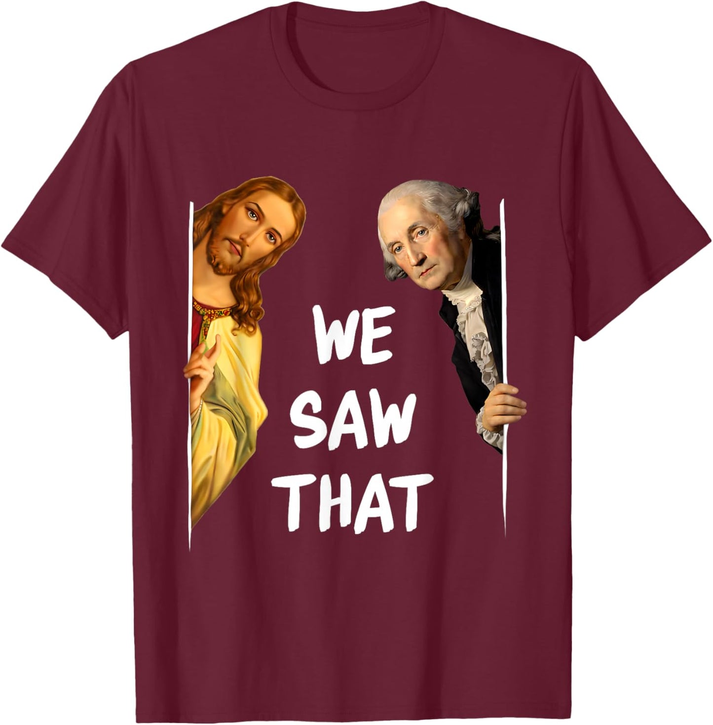 George Washington and Jesus T-Shirt - T-Shirt | Maroon