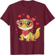 Cute Little Gecko Hearts for Gecko Lovers and Couples T-Shirt - T-Shirt | Maroon