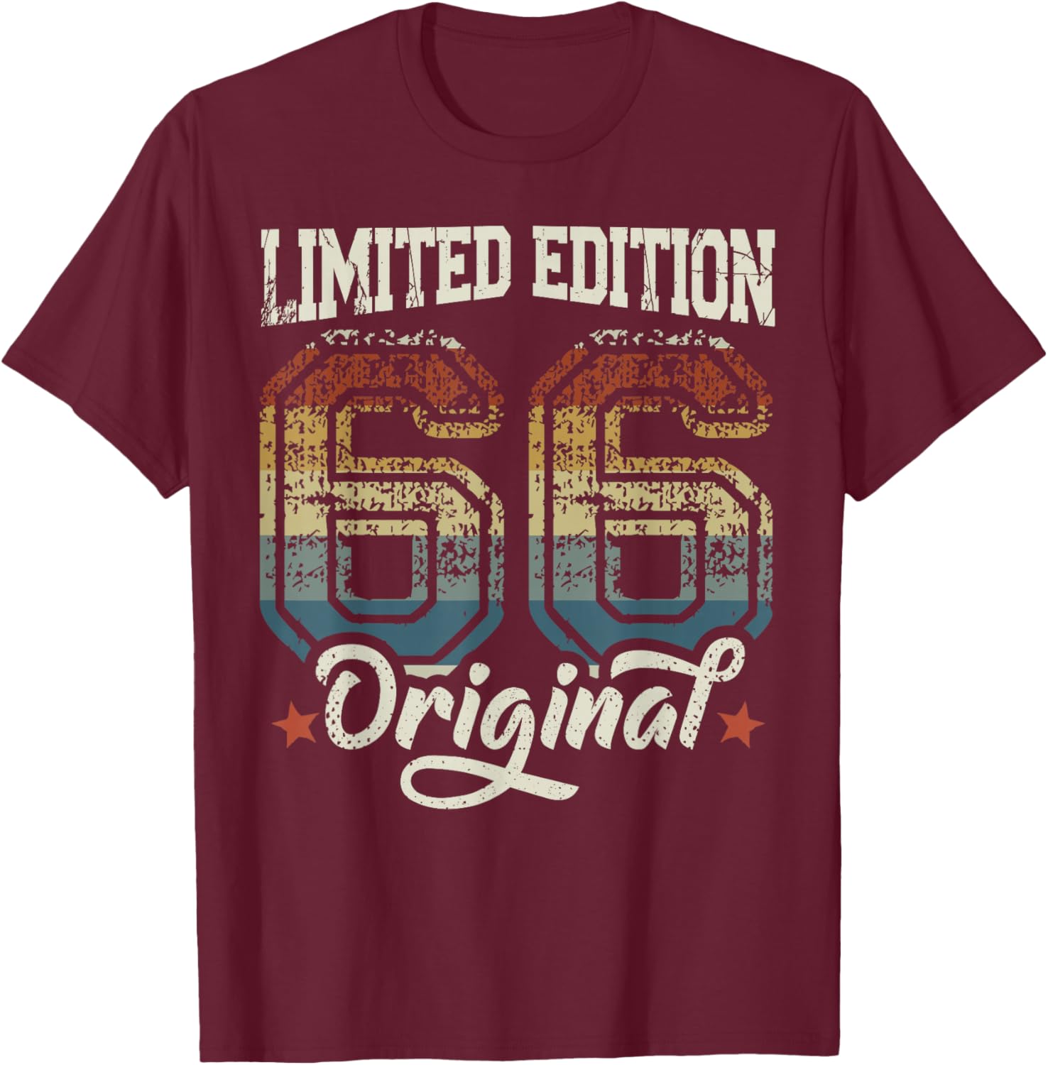 60th Birthday Man Woman 60 Years 1966 Decorative Gift Funny T-Shirt - T-Shirt | Maroon
