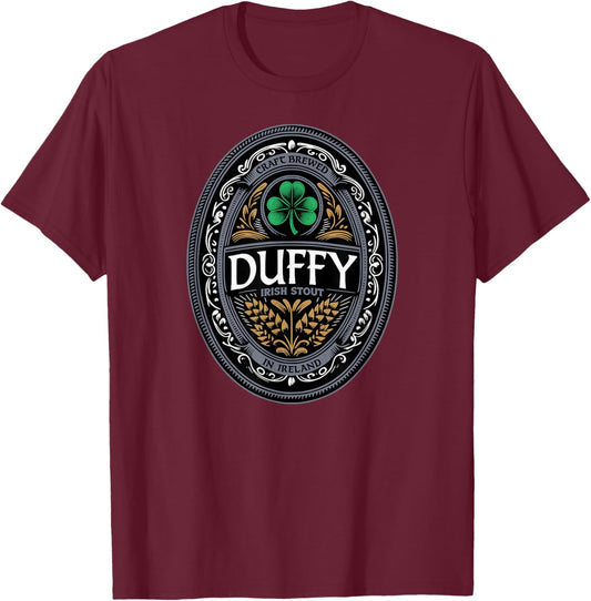 Duffy Irish Stout Surname T-Shirt - T-Shirt | Maroon