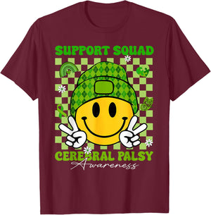 Cerebral Palsy Support Squad Cerebral Palsy Awareness T-Shirt - T-Shirt | Maroon