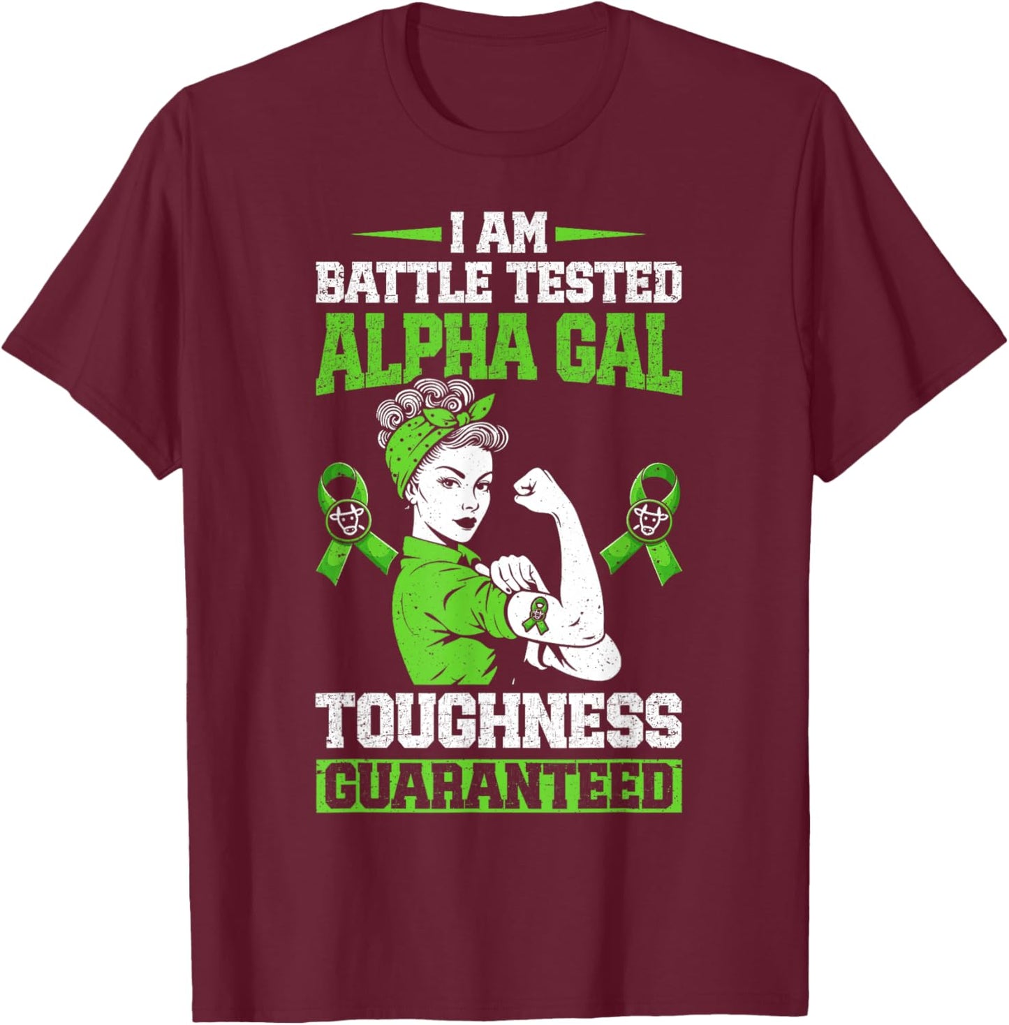 Alpha Gal Syndrome Warrior T-Shirt - T-Shirt | Maroon
