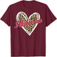 Alabama AL Vintage Leopard Heart Red Design Men Women Kid T-Shirt - T-Shirt | Maroon