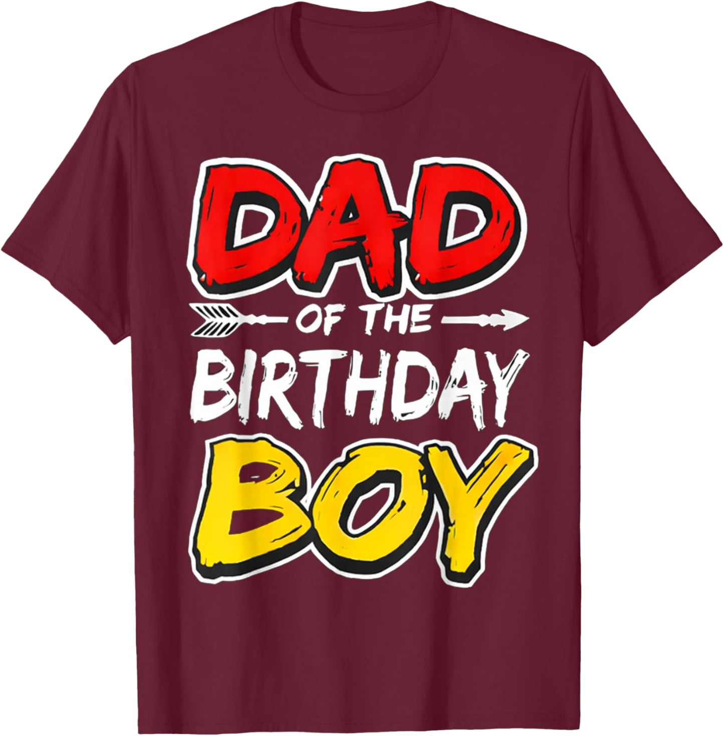 Dad of The Birthday boy Matching Family Party T-Shirt - T-Shirt | Maroon