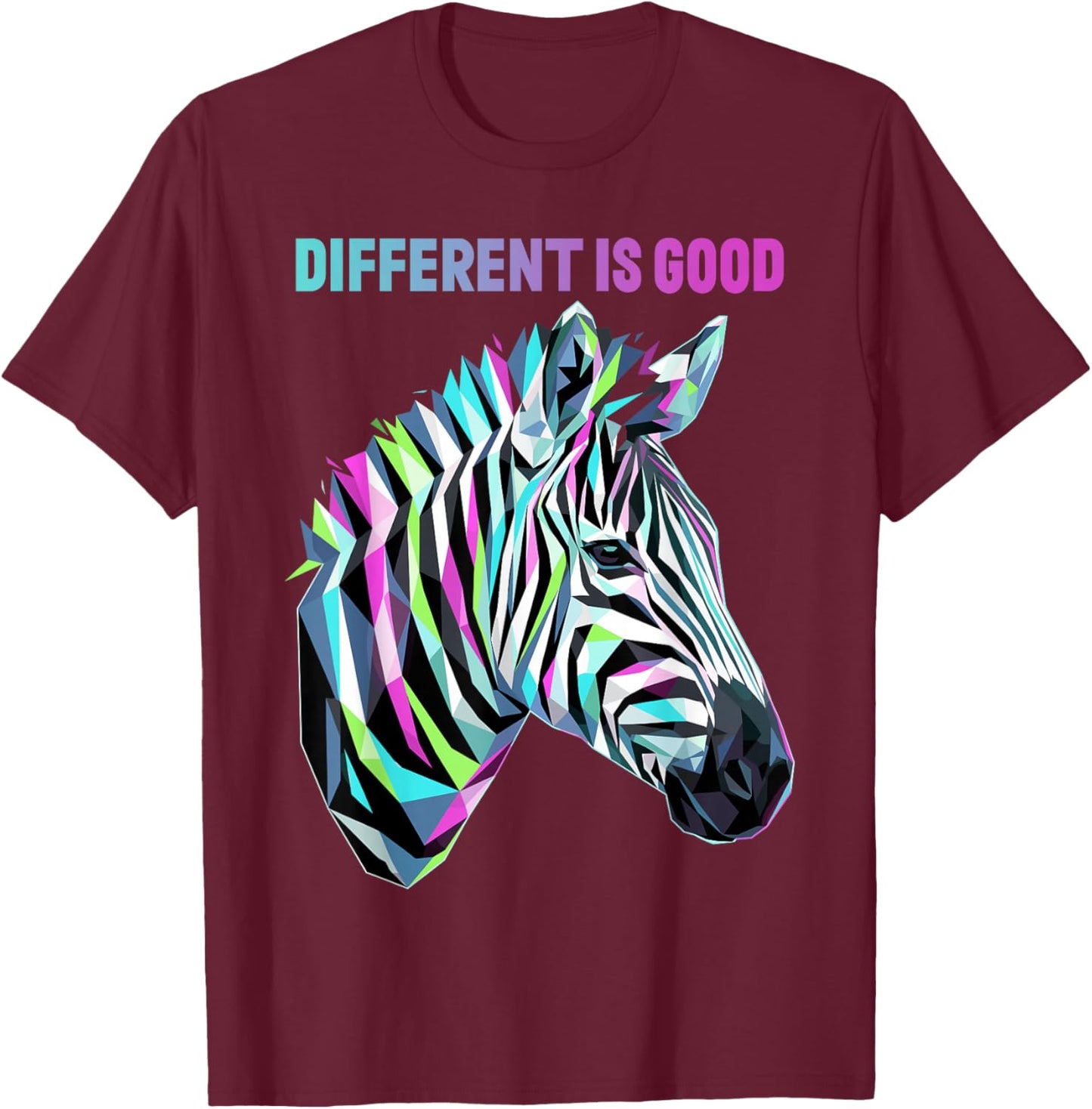 Different is Good Rare Disease Awareness Zebra Warrior T-Shirt - T-Shirt | Maroon